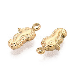 304 Stainless Steel Sea Horse Charms&nbsp;STAS-T069-04G