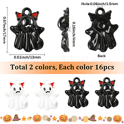 32Pcs 2 Colors Halloween Alloy Enamel Pendants&nbsp;ENAM-SC0016-82