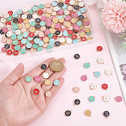 8 Bags 8 Colors Initial Letter A~Z Alphabet Enamel Charms&nbsp;ENAM-BM0001-11