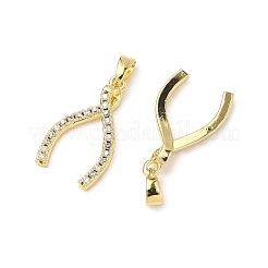 Brass Micro Pave Clear Cubic Zirconia Pendants&nbsp;KK-H254-13G