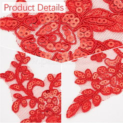 4 Pairs Leaves Polyester Embroidery Ornaments Accessories&nbsp;DIY-GF0013-66