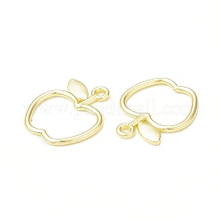 Rack Plating Alloy Apple Open Back Bezel Pendants&nbsp;FIND-G052-48LG