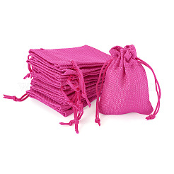 20Pcs Rectangle Polyester Imitation Burlap Packing Pouches Drawstring Bags&nbsp;ABAG-TA0001-95E