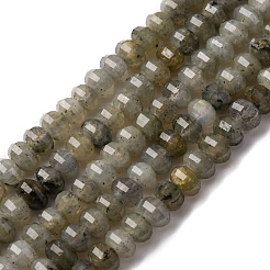 天然石ラブラドライトビーズ連売り  多面カット  カボチャ  6x4mm  穴：1mm  約89~91個/連  14.96''~15.16''（38~38.5センチメートル）&nbsp;G-P587-D13-01