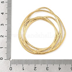 304ステンレススチールリンクリング  PVD真空メッキ  マルチリング形状  18KGP本金メッキ  42x39.5x2.2mm  内径：25mm&nbsp;STAS-P380-39G