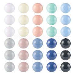100Pcs 10 Colors Opaque Acrylic Beads&nbsp;MACR-BT0001-06