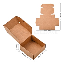 クラフト紙ギフトボックス  配送ボックス  折りたたみボックス  正方形  バリーウッド  5.5x5.5x2.5cm&nbsp;X-CON-K003-02C-01