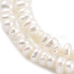 天然養殖淡水パールビーズ連売り  グレード5 A  ロンデル  古いレース  2.8~3.2mm  穴：0.5mm  約66個/連  7.68インチ（19.5cm）&nbsp;PEAR-C003-33B
