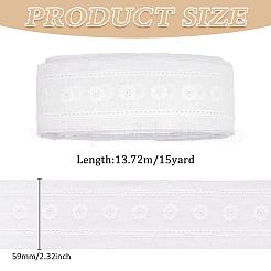 Cotton Flower Pattern Embroidery Lace Ribbon&nbsp;OCOR-WH0078-166