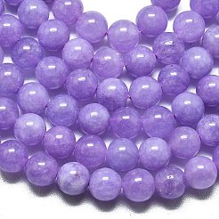 天然石マレーシアジェイドビーズ連売り  染め＆加熱  ラウンド  ライラック  8~8.5mm  穴：1.2mm  約48個/連  14.96インチ（38cm）&nbsp;G-L645-A01-8mm-05