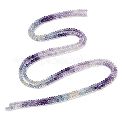 グラデーションカラーの天然カラフルな蛍石ビーズ連売り  多面カット  ロンデル  3x2mm  穴：0.6mm  約184~197個/連  15.28~15.43''（38.8~39.2センチメートル）&nbsp;G-H071-A04-01
