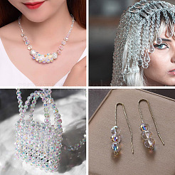 2 Strands Electroplate Transparent Glass Bead Strands&nbsp;EGLA-TA0001-34B
