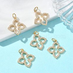SHEGRACE Brass Micro Pave Clear Cubic Zirconia Pendants&nbsp;XGRQ3P903-637G