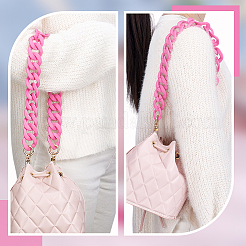 Rubberized Acrylic Cuban Link Chain Bag Chains&nbsp;FIND-WH0176-19E