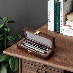 Rectangle Wooden Pen Storage Case with Lid&nbsp;AJEW-WH0709-112