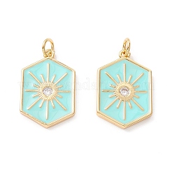 Brass Micro Pave Clear Cubic Zirconia Pendants&nbsp;ZIRC-Z019-44B-NR