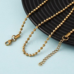 3mm 304ステンレススチール製ソーサーチェーンネックレス  イオンプレーティング（ip）  ゴールドカラー  17.72インチ（45cm）&nbsp;NJEW-P338-04G