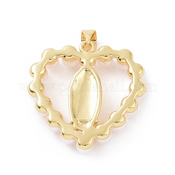 Brass with ABS Plastic Imitation Pearl Pendants&nbsp;KK-G460-06G