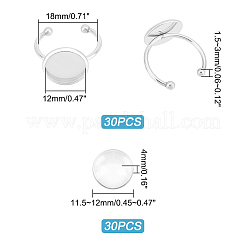 DIY Blank Dome Finger Ring Making Kit&nbsp;DIY-UN0004-18B