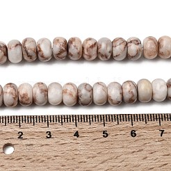 天然の赤いネットストーンビーズ連売り  ロンデル  8.5x5.5mm  穴：1mm  約73個/連  15.35''（39センチメートル）&nbsp;G-A280-A10-02