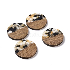 Transparent Resin & Walnut Wood Pendants&nbsp;RESI-N025-045B