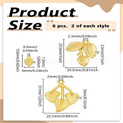 6Pcs 3 Styles Rack Plating Alloy Pendants&nbsp;FIND-LP0005-57