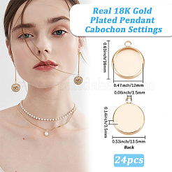 24Pcs Brass Pendant Cabochon Settings&nbsp;KK-BBC0028-70B