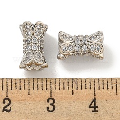 Rack Plating Brass Micro Pave Clear Cubic Zirconia Beads&nbsp;KK-L215-310A-P01