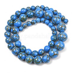 Synthetic Gold Line Turquoise Graduated Beads Strands&nbsp;GG-CBA2AE1-A03-B