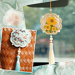 DIY Embroidery Flower Shape Sachet Pendant Decoration Kits&nbsp;DIY-WH0033-57B