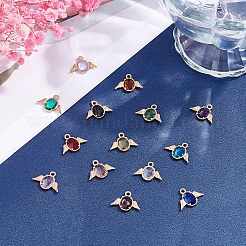 28Pcs 14 Colors Faceted Glass Pendants&nbsp;GLAA-PH0001-21