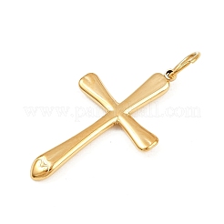 304ステンレスペンダント  丸カン付き  クロスチャーム  ゴールドカラー  27.5x16x2.5mm  穴：4.5mm&nbsp;LS-STAS-K307-06C-G
