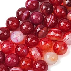 Natural Striped Agate/Banded Agate Bead Strands&nbsp;G-K155-B-10mm-01