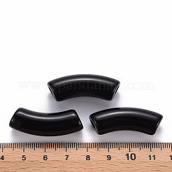 不透明なアクリルビーズ  カーブチューブ  ブラック  36x13.5x11.5mm  穴：4mm  約133個/500g&nbsp;MACR-S372-001B-S002