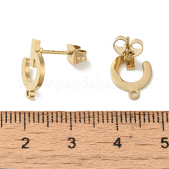 イオンプレーティング（IP）304ステンレス鋼スタッド金具  文字g  ゴールドカラー  13x9mm  穴：1.2mm  ピン：11x0.7mm&nbsp;STAS-I206-40G