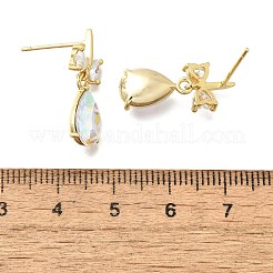 Teardrop Brass Stud Earrings&nbsp;EJEW-Z086-10G