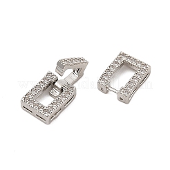 Brass Micro Pave Clear Cubic Zirconia Fold Over Clasps&nbsp;KK-C075-07P