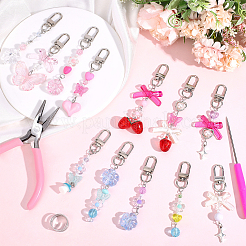 12Pcs Alloy & Acrylic & Resin Pendant Decorations&nbsp;HJEW-ME00094
