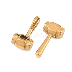 304ステンレスペンダント  十字架付きハンマー  鉛フリー＆カドミウムフリー  イオンプレーティング（ip）  18KGP本金メッキ  20x10x6mm  穴：4.5x1.5mm&nbsp;STAS-H241-04G