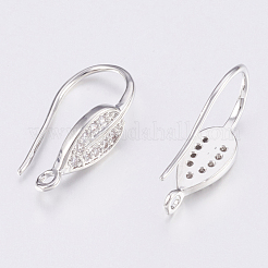 Brass Micro Pave Cubic Zirconia Earring Hooks&nbsp;X-ZIRC-K075-38P
