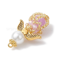 Luminous Handmade Glass Seed Beaded Angel Pendants&nbsp;PALLOY-MZ00963