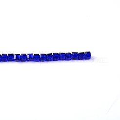 合成クォーツビーズ連売り  多面カット  キューブ  ミッドナイトブルー  6x6x6mm  穴：1.4mm  約100個/連  22.44インチ（57cm）&nbsp;G-WH0009-05B