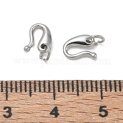 304ステンレススチールSフック留め具  丸カン付き  ステンレス鋼色  7.5x6x1.5mm  穴：3mm&nbsp;SA-CBAF1D5-18P