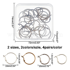 16 Pairs 4 Style Brass Hoop Earrings&nbsp;KK-CA0001-80