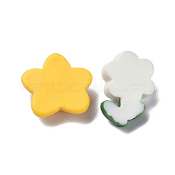 オペーク樹脂カボション  DIY装飾用  スター＆フラワー  きいろ  星：15x16.5x6mm  花：18x12x7mm&nbsp;RESI-K012-07