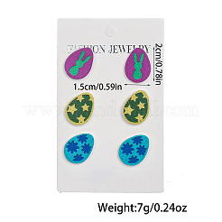 3 Pairs Easter Acrylic Stud Earrings&nbsp;FS-WG03FB9-01