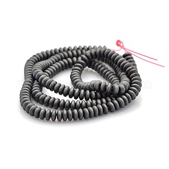 Matte Style Electroplate Non-magnetic Synthetic Hematite Rondelle Beads Strands&nbsp;G-M079-02