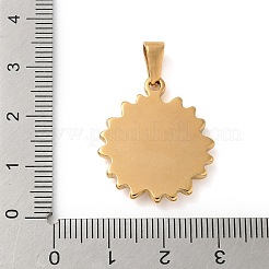 304ステンレスペンダント  デイジーの花  ゴールドカラー  26x23x3mm  穴：8x3mm&nbsp;STAS-I127-086G