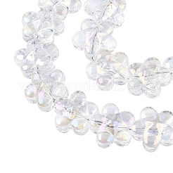 電気メッキガラスビーズセット  花  ミックスカラー  12x12.5x7mm  穴：1mm  約54~55個/連  24.57~24.96インチ（62.4~63.4cm）&nbsp;EGLA-T028-02
