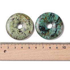 ナチュラルアフリカンターコイズ（ジャスパー）ペンダント  ドーナツ/円盤チャーム  39x6mm  穴：6mm&nbsp;G-F524-H06